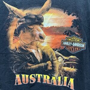 Harley-Davidson Shirt Mens‎ Large Black Cairns Australia Kangaroo Biker Tee